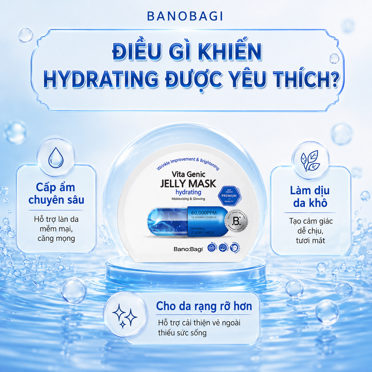 Mặt nạ giấy cấp ẩm chuyên sâu Banobagi Vita Genic Jelly Hydrating 5