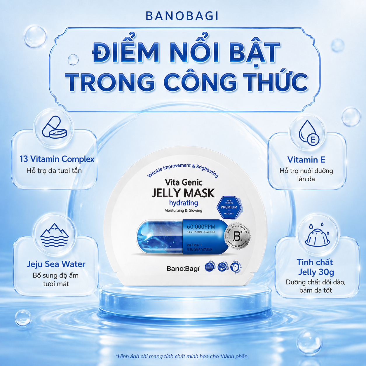 Mặt nạ giấy cấp ẩm chuyên sâu Banobagi Vita Genic Jelly Hydrating 2