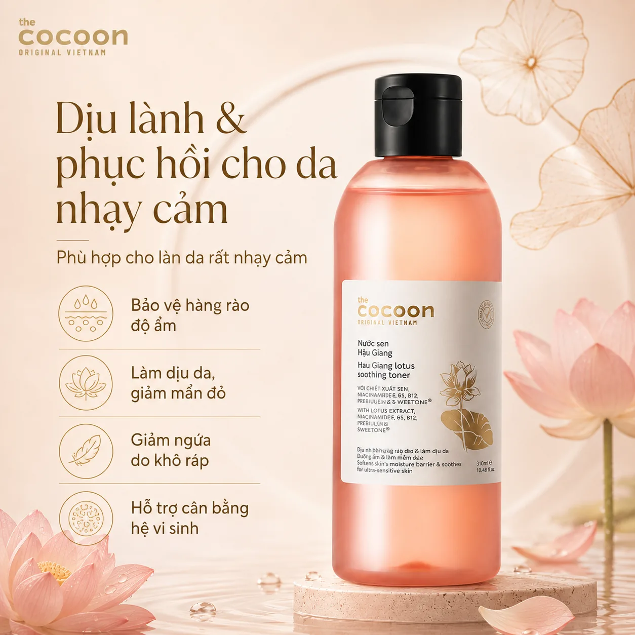 Cocoon Nước sen Hậu Giang 310ml 2
