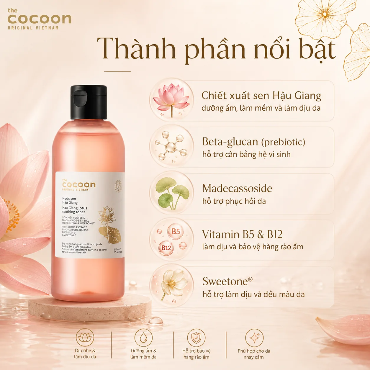 Cocoon Nước sen Hậu Giang 310ml 3