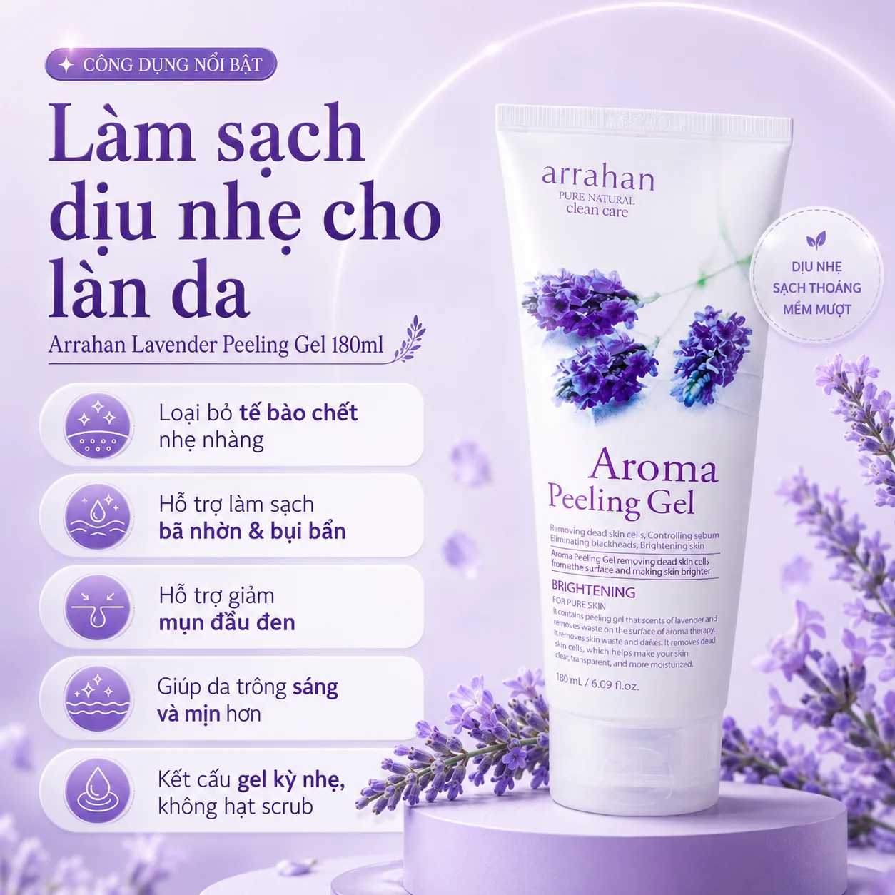 Gel tẩy tế bào chết Arrahan Lavender Peeling Gel 180ml 2