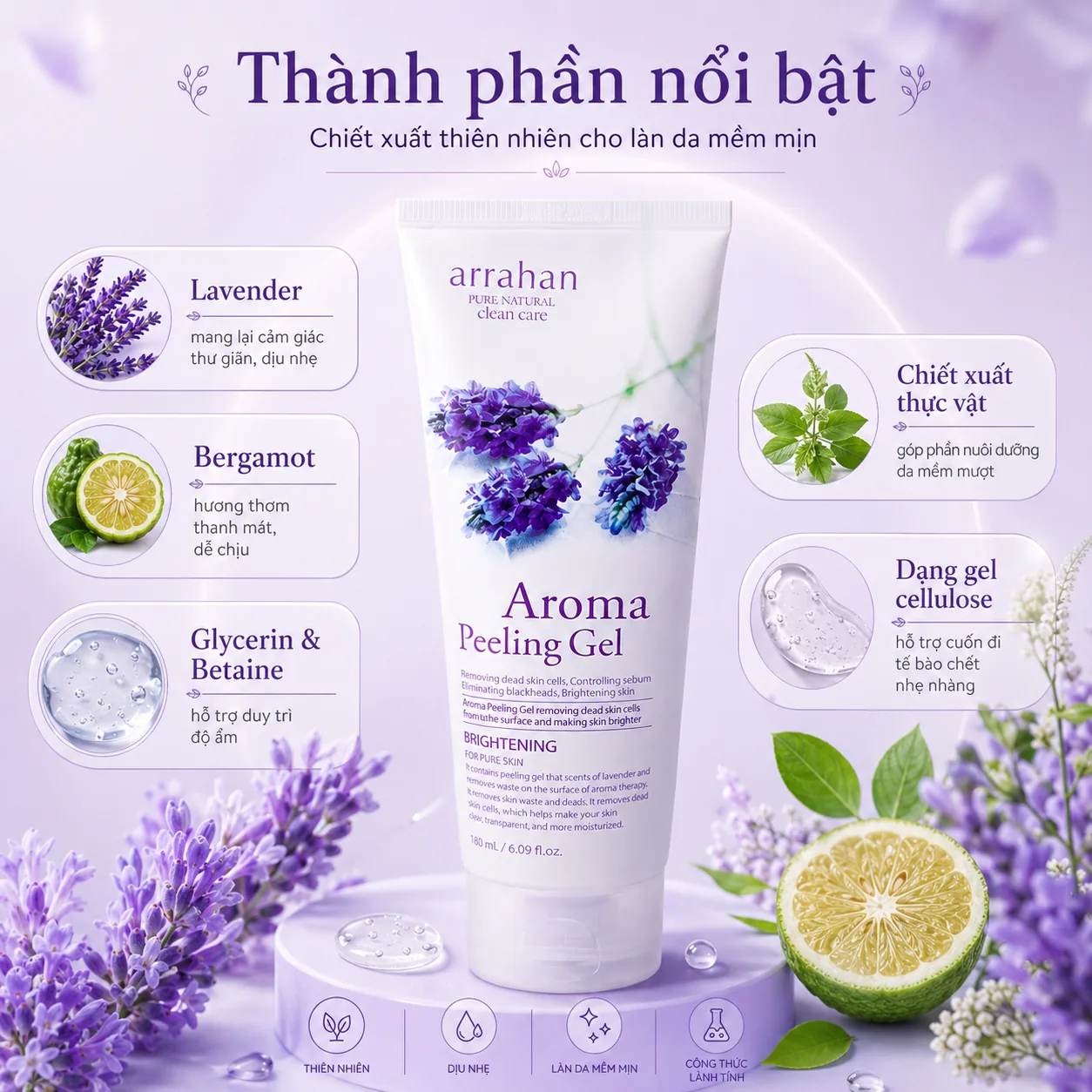 Gel tẩy tế bào chết Arrahan Lavender Peeling Gel 180ml 3