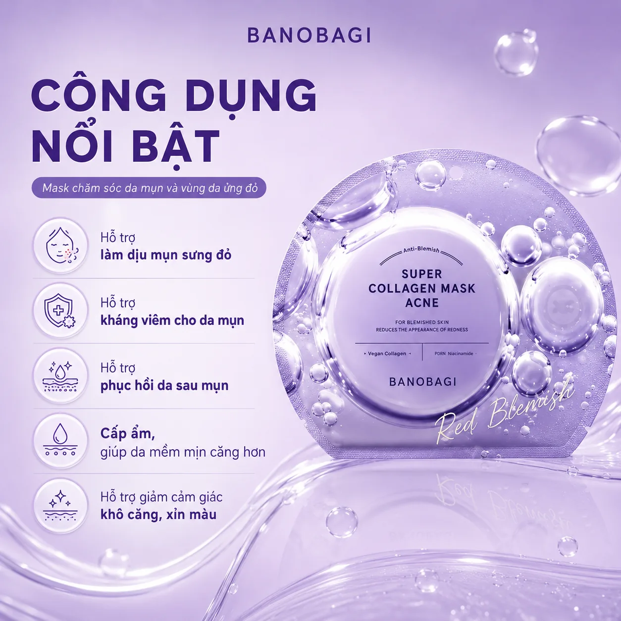 Mặt nạ Collagen chăm sóc da mụn Banobagi Super Collagen Acne 2
