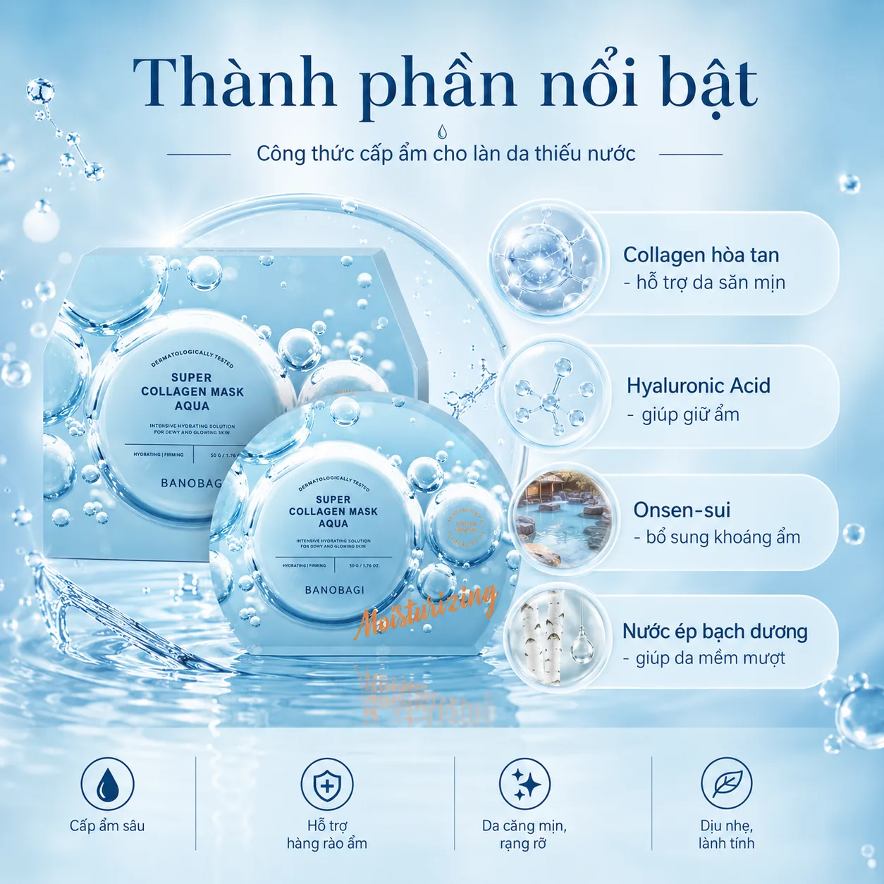 Mặt nạ Collagen cấp nước chuyên sâu Banobagi Super Collagen Aqua 3