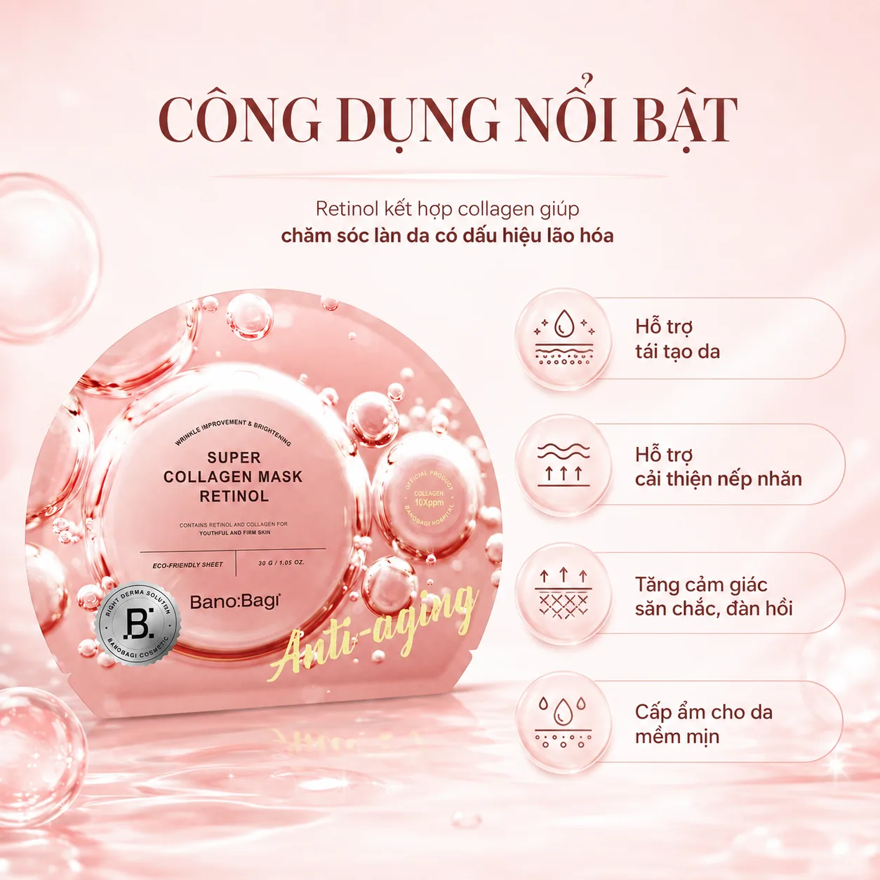 Mặt nạ Collagen ngừa lão hóa tái tạo da Banobagi Super Collagen Retinol 2