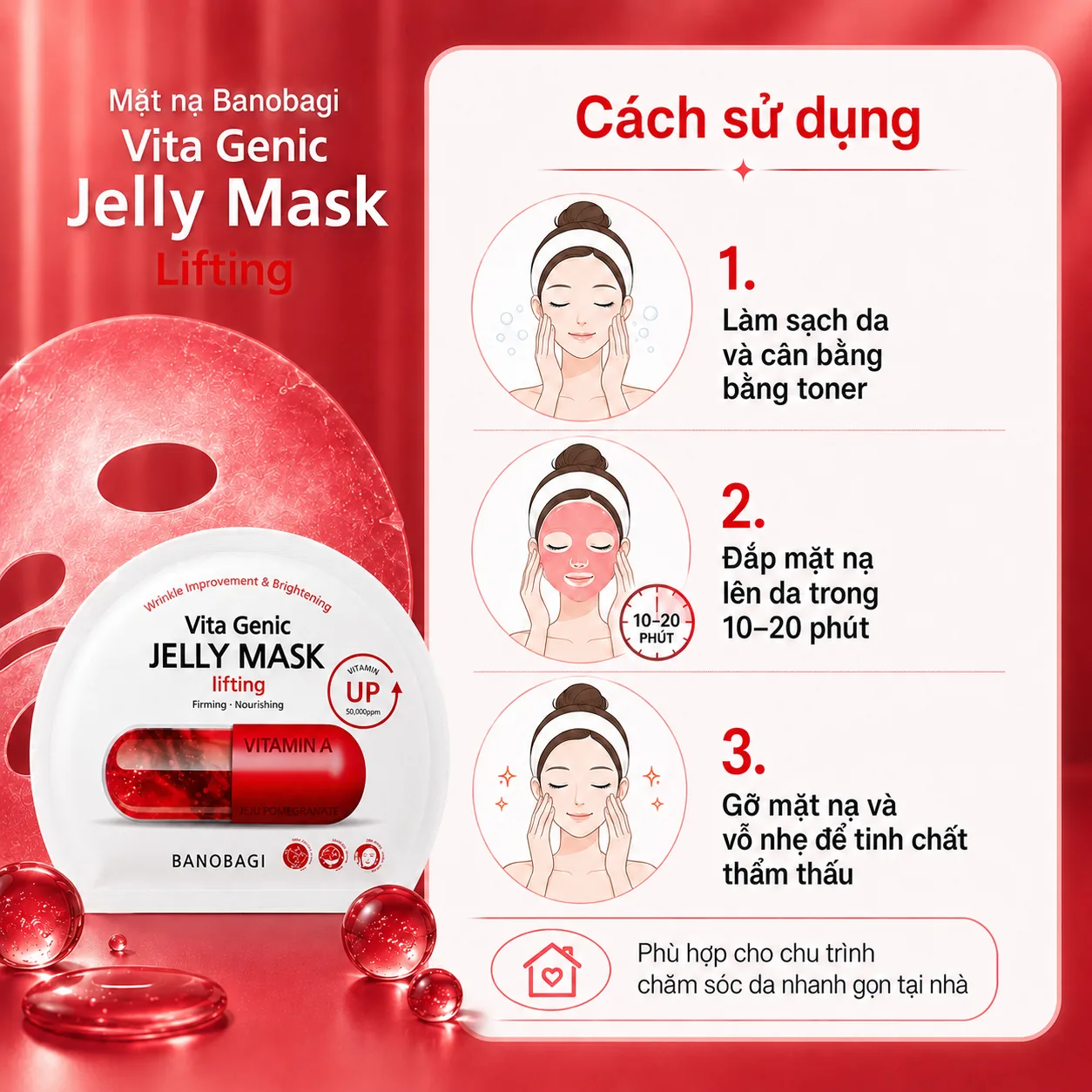 Mặt nạ giấy nâng cơ Banobagi Vita Genic Jelly Lifting 5