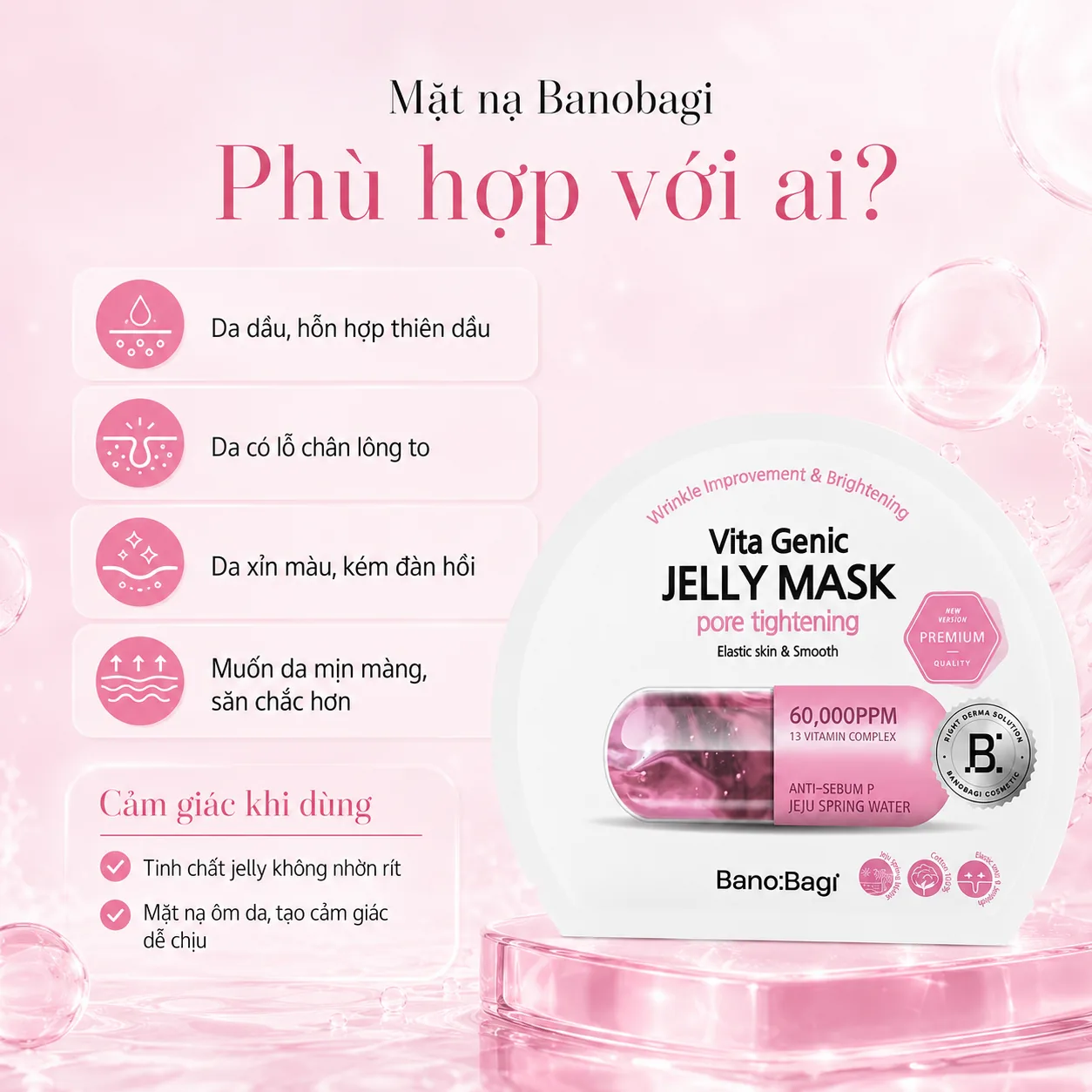 Mặt nạ giấy se khít lỗ chân lông Banobagi Vita Genic Jelly Pore Tightening 4