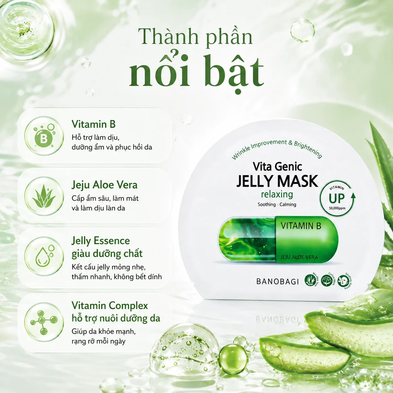 Mặt nạ giấy thư giãn và phục hồi da Banobagi Vita Genic Jelly Relaxing 3