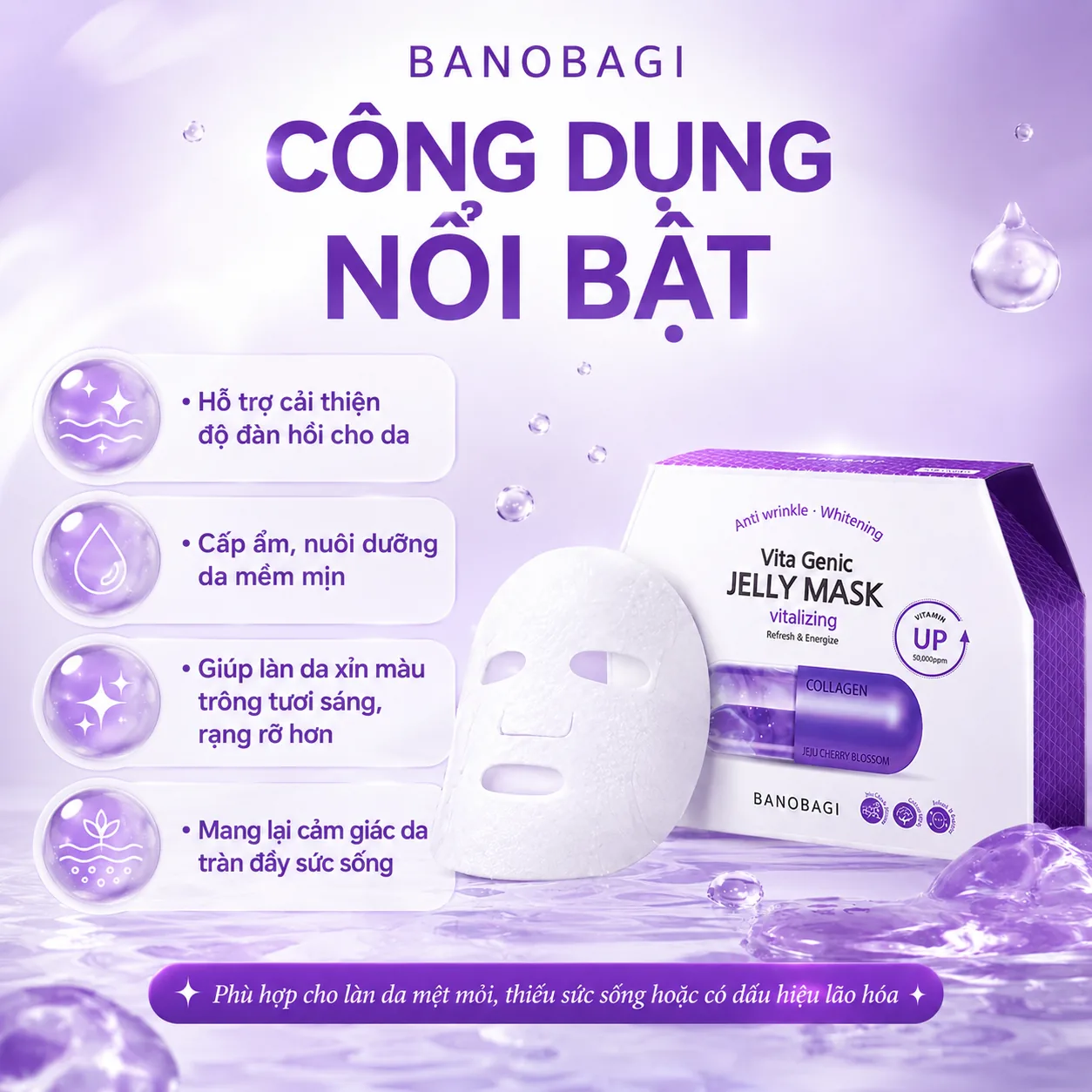 Mặt nạ giấy tiếp thêm sức sống cho da Banobagi Vita Genic Jelly Vitalizing 3
