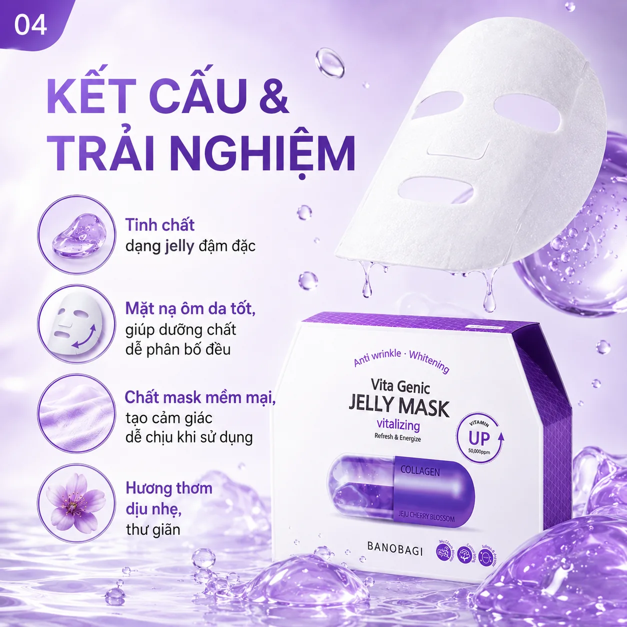Mặt nạ giấy tiếp thêm sức sống cho da Banobagi Vita Genic Jelly Vitalizing 4