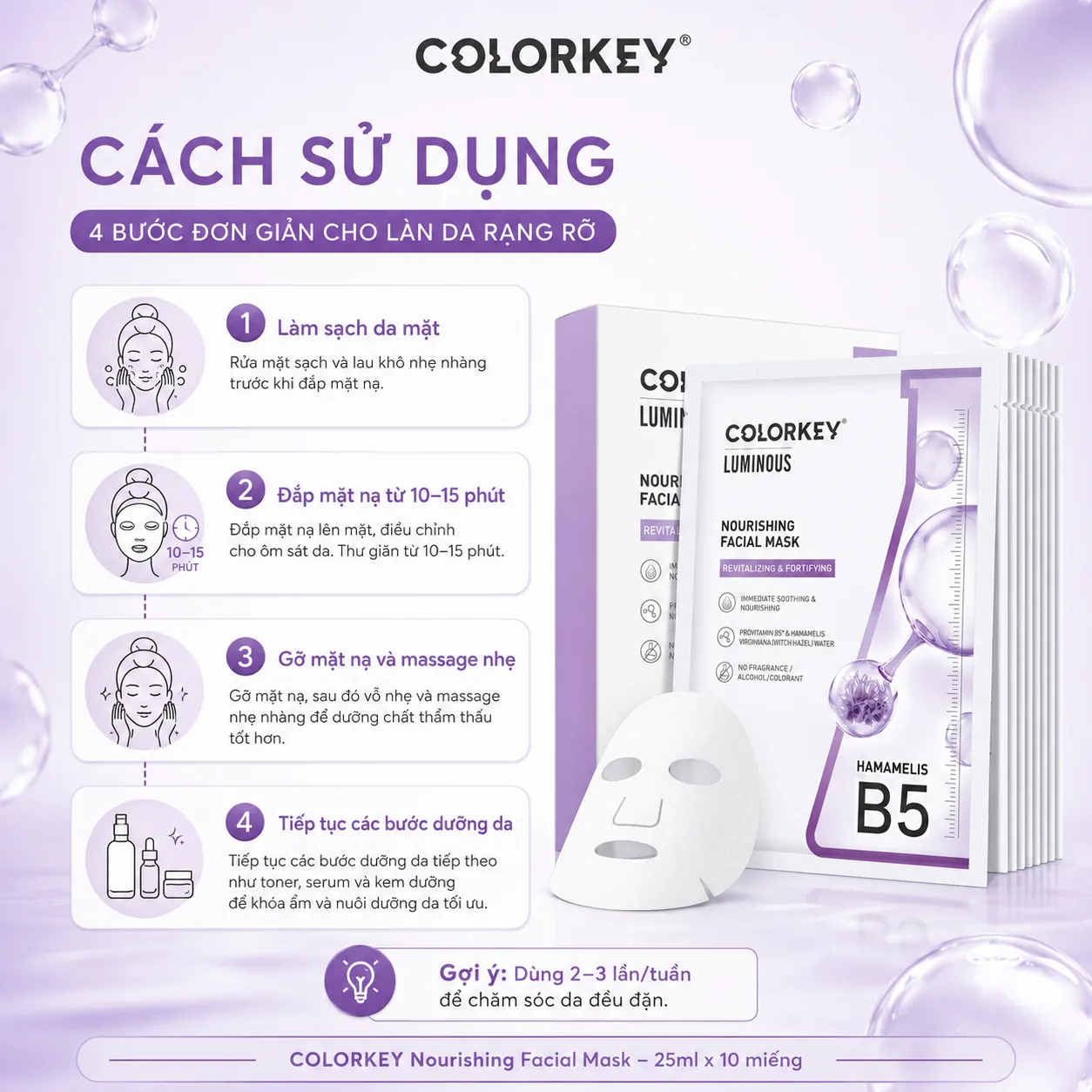 Mặt nạ Colorkey Nourishing Facial Mask 25ml x 10 miếng 5