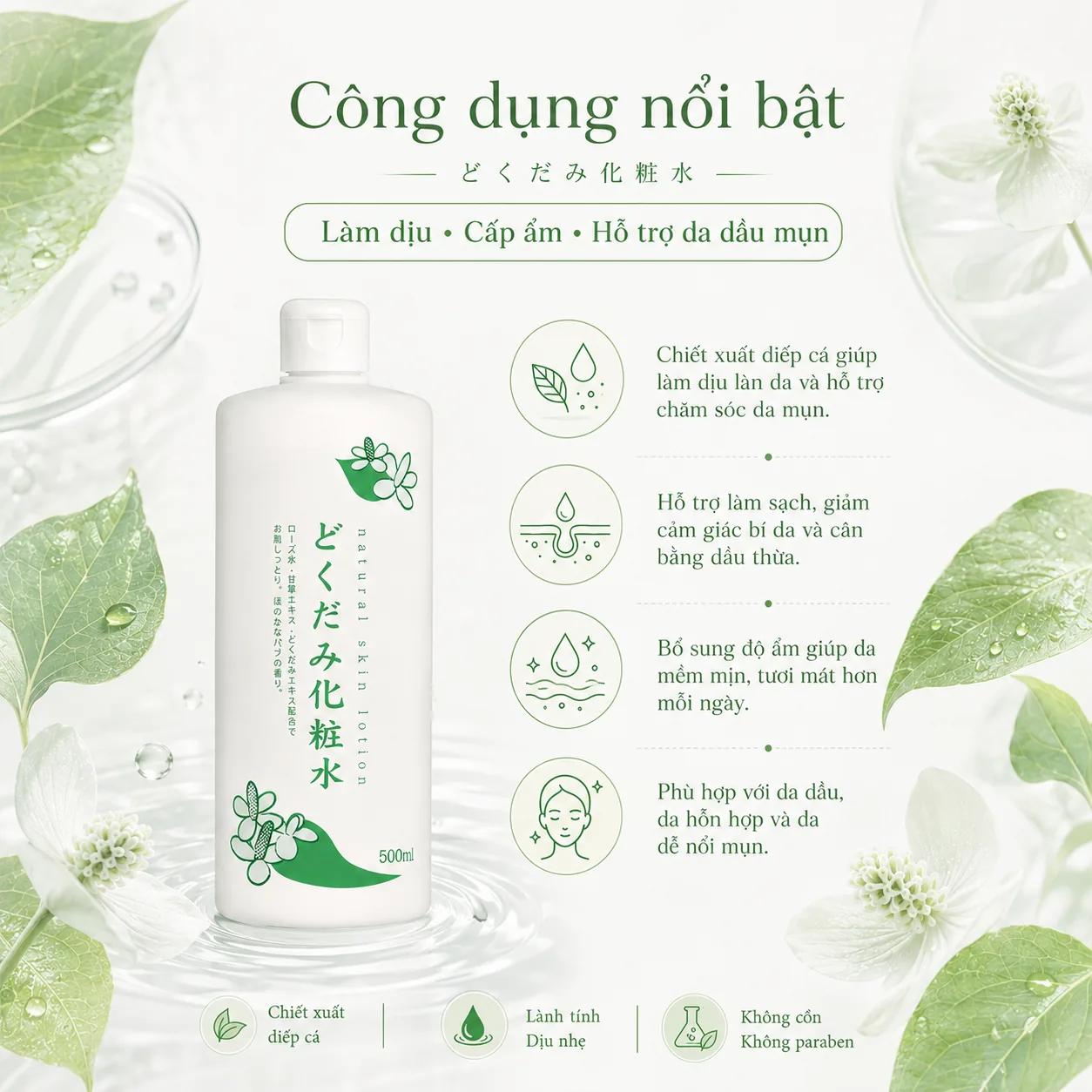 Nước dưỡng da Dokudami chiết xuất diếp cá 500ml 2