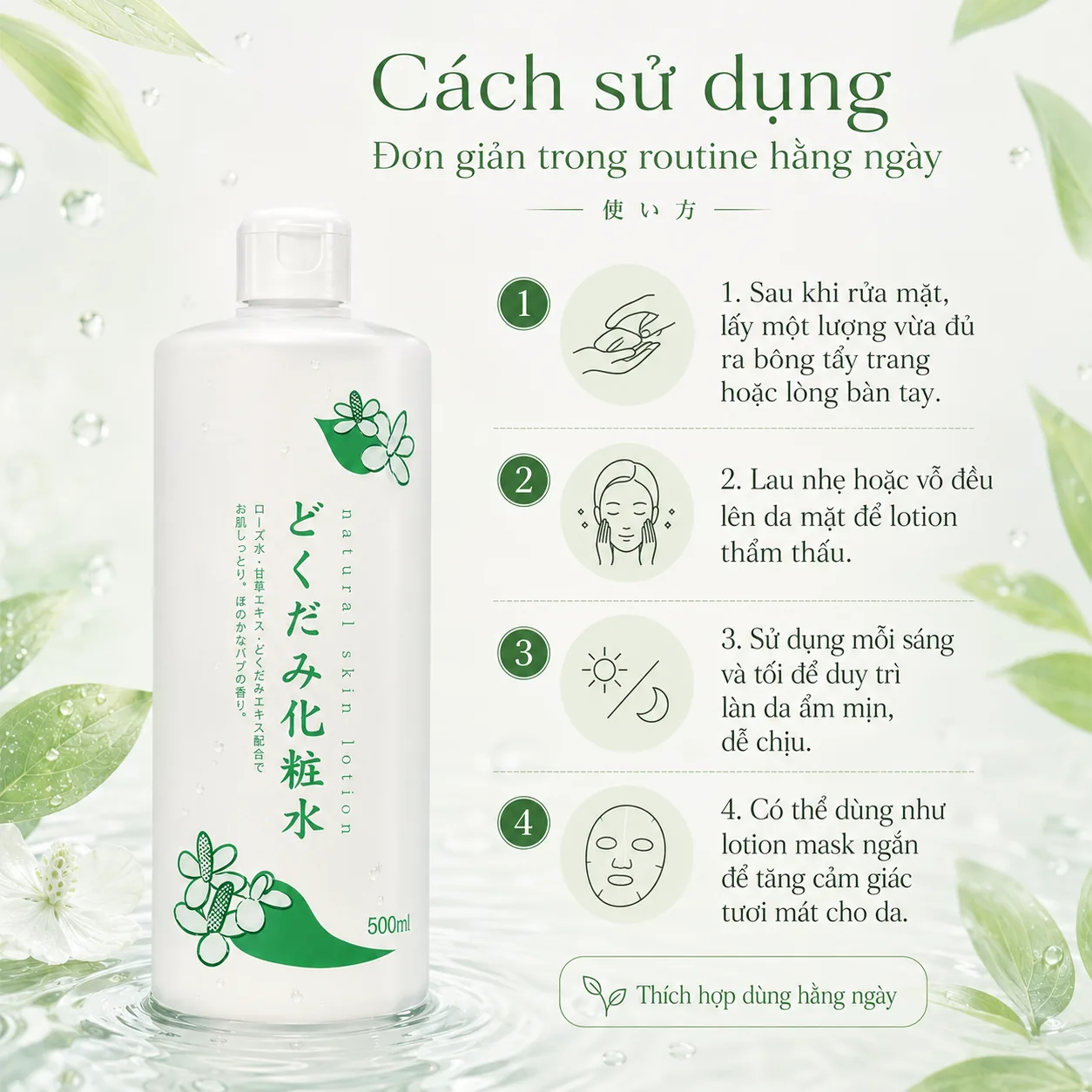 Nước dưỡng da Dokudami chiết xuất diếp cá 500ml 4
