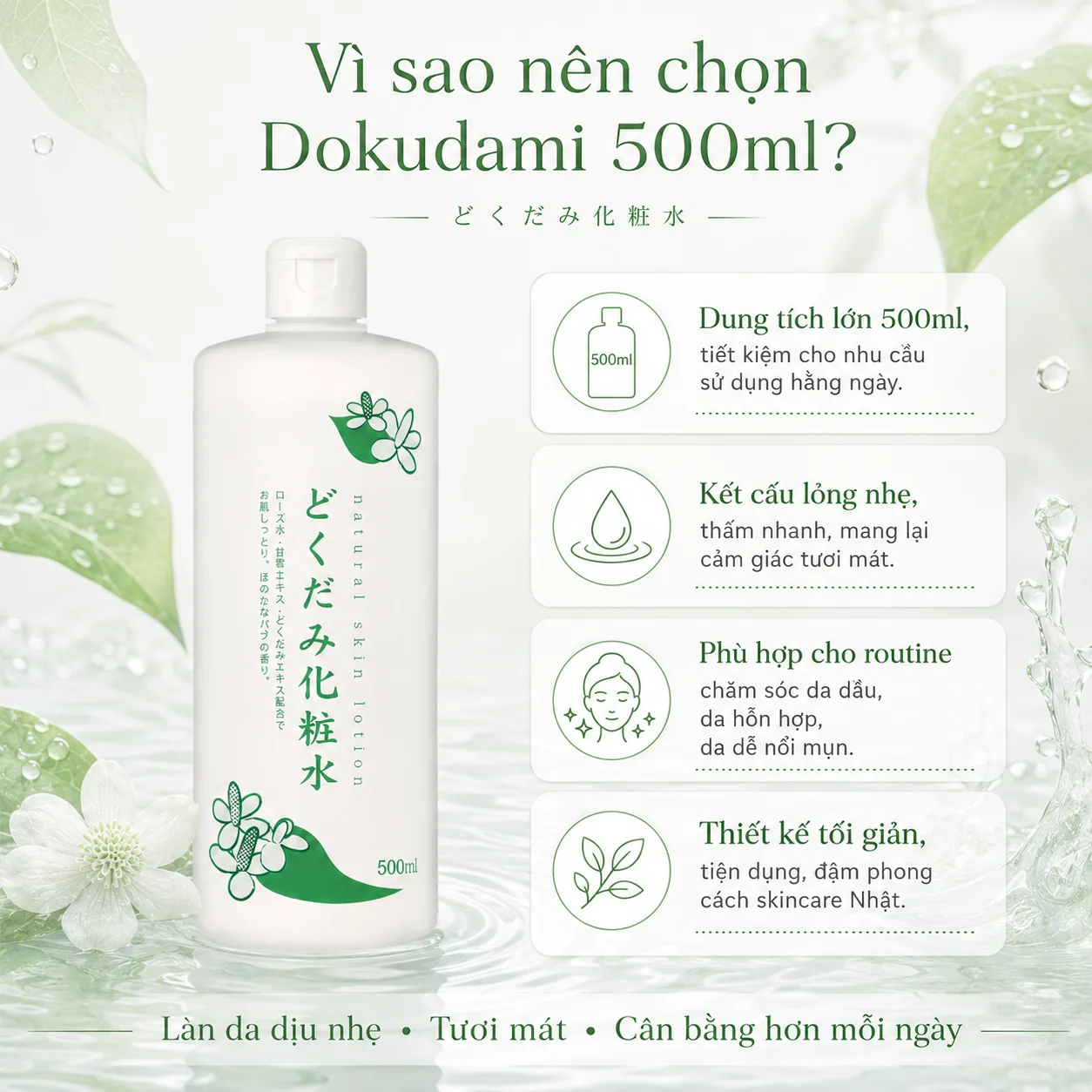 Nước dưỡng da Dokudami chiết xuất diếp cá 500ml 5
