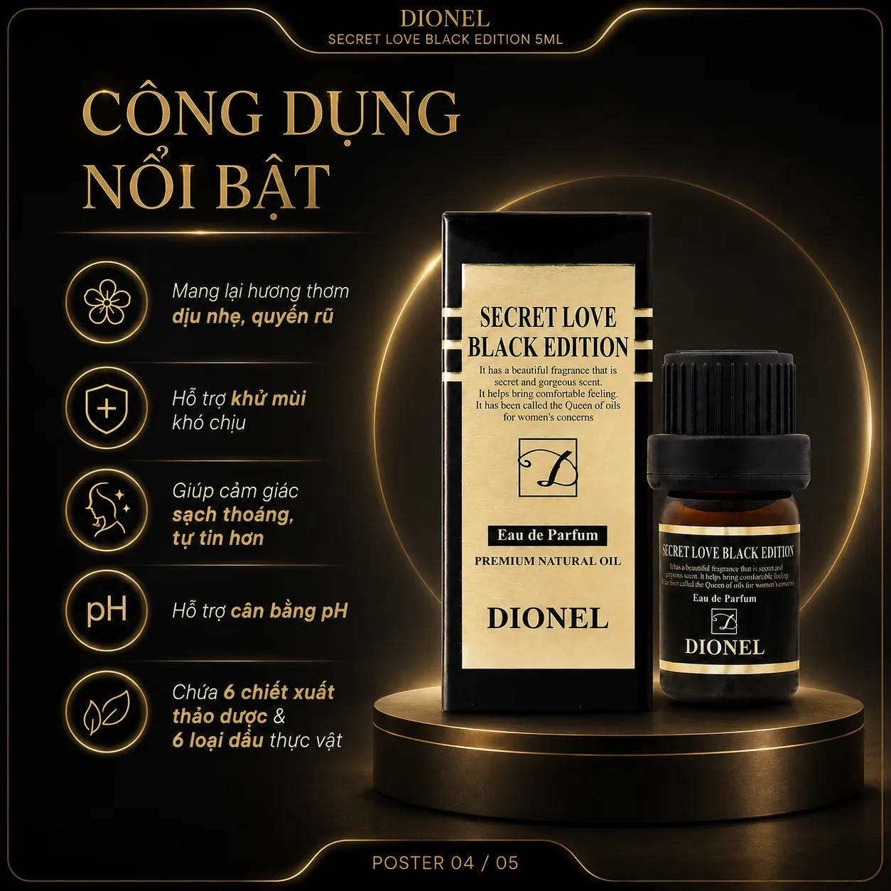 Nước hoa vùng kín Dionel Secret Love Black Edition 5ml 4