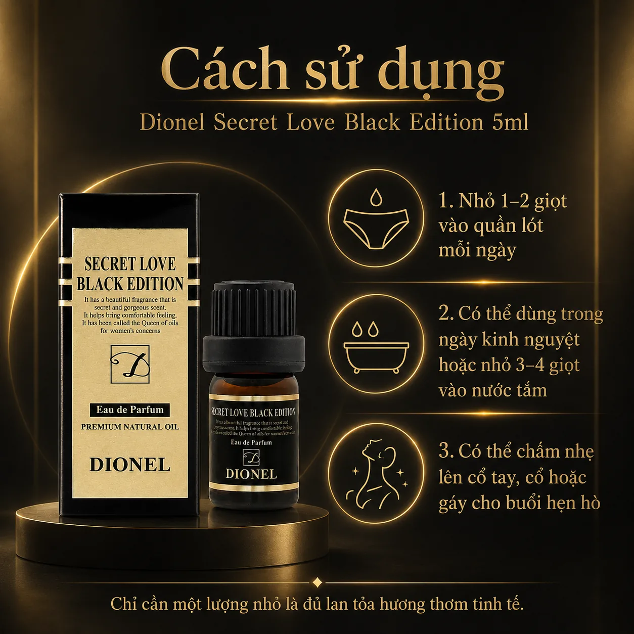 Nước hoa vùng kín Dionel Secret Love Black Edition 5ml 5