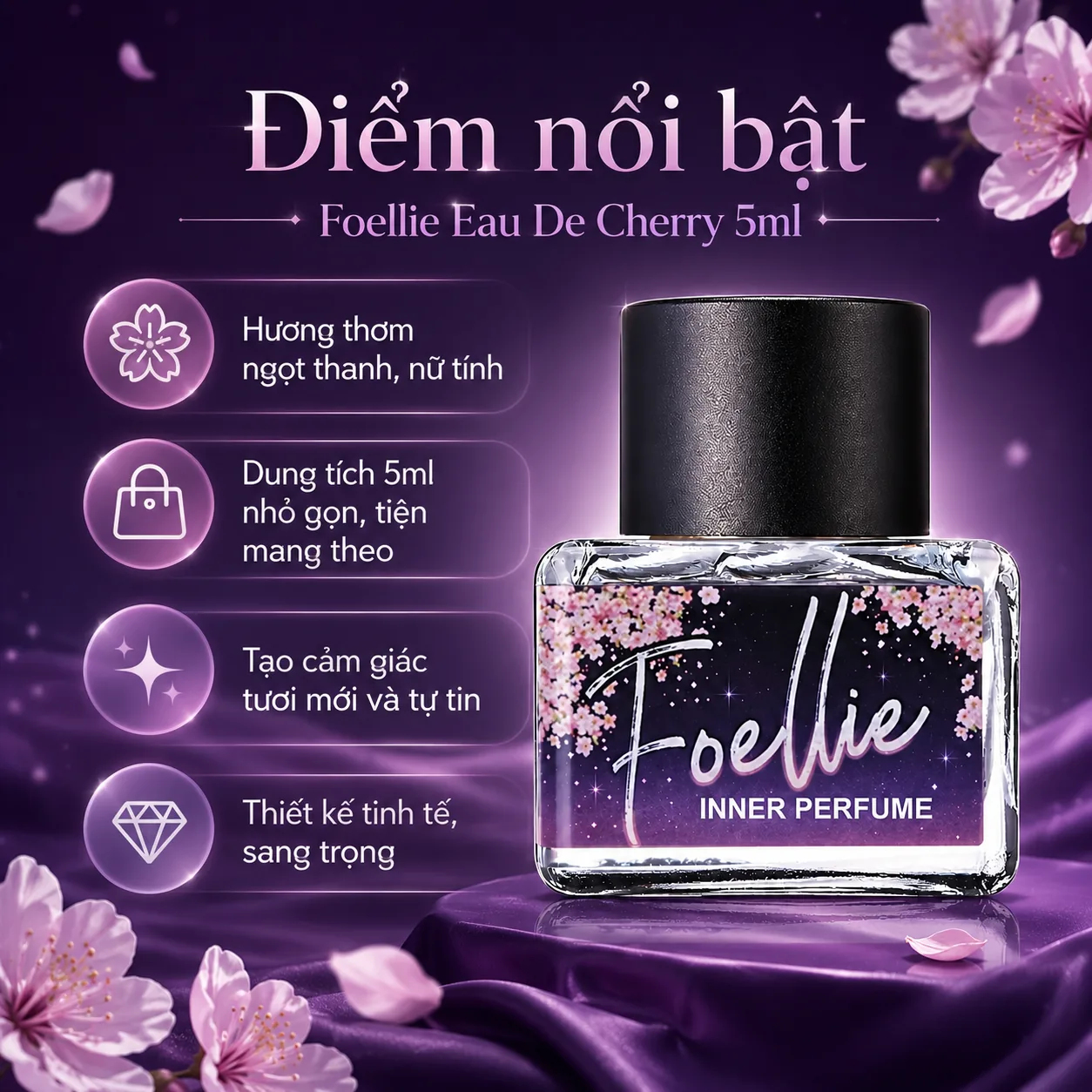 Nước hoa vùng kín Foellie Eau De Cherry 5ml 2