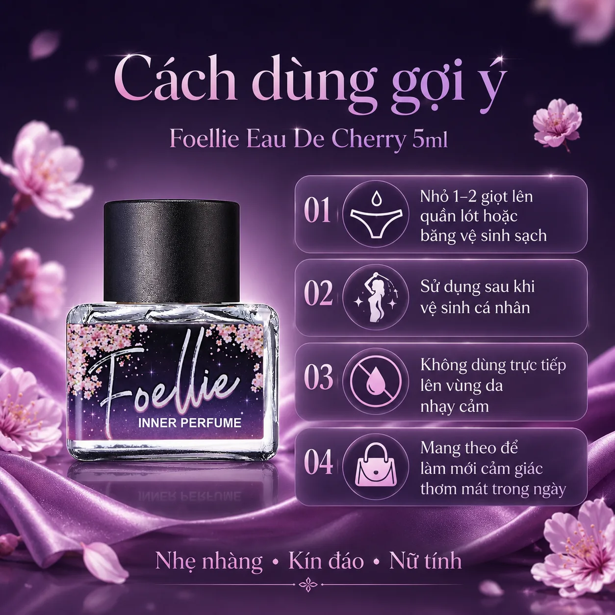 Nước hoa vùng kín Foellie Eau De Cherry 5ml 5