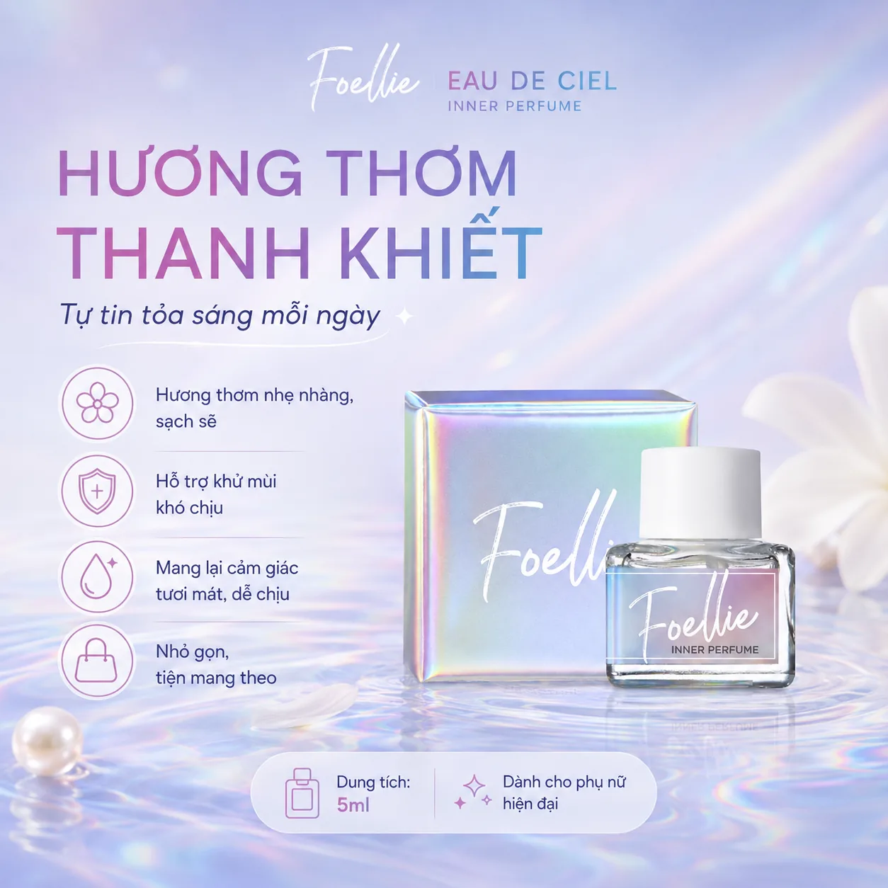 Nước hoa vùng kín Foellie Eau De Ciel 5ml 2