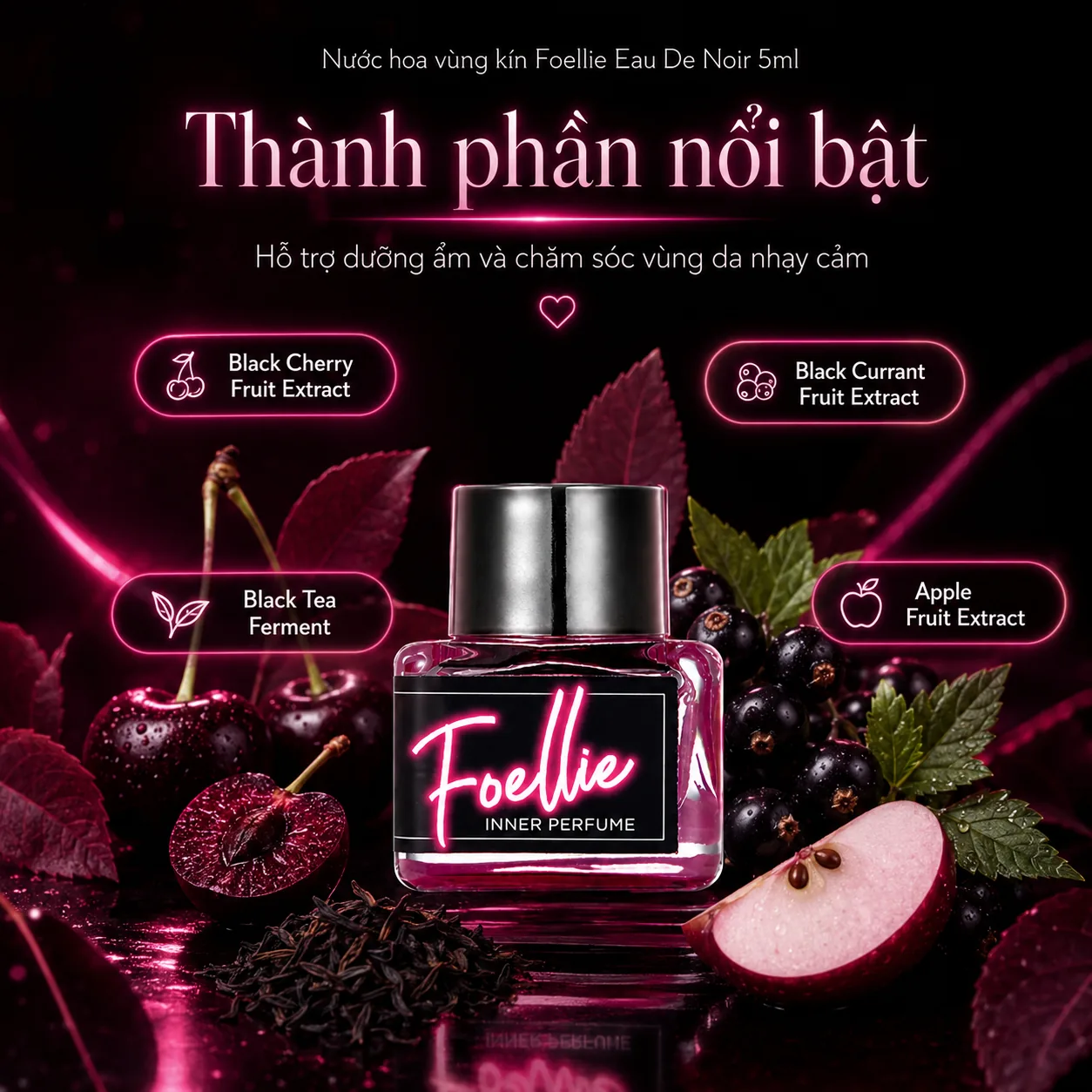 Nước hoa vùng kín Foellie Eau De Noir 5ml 4