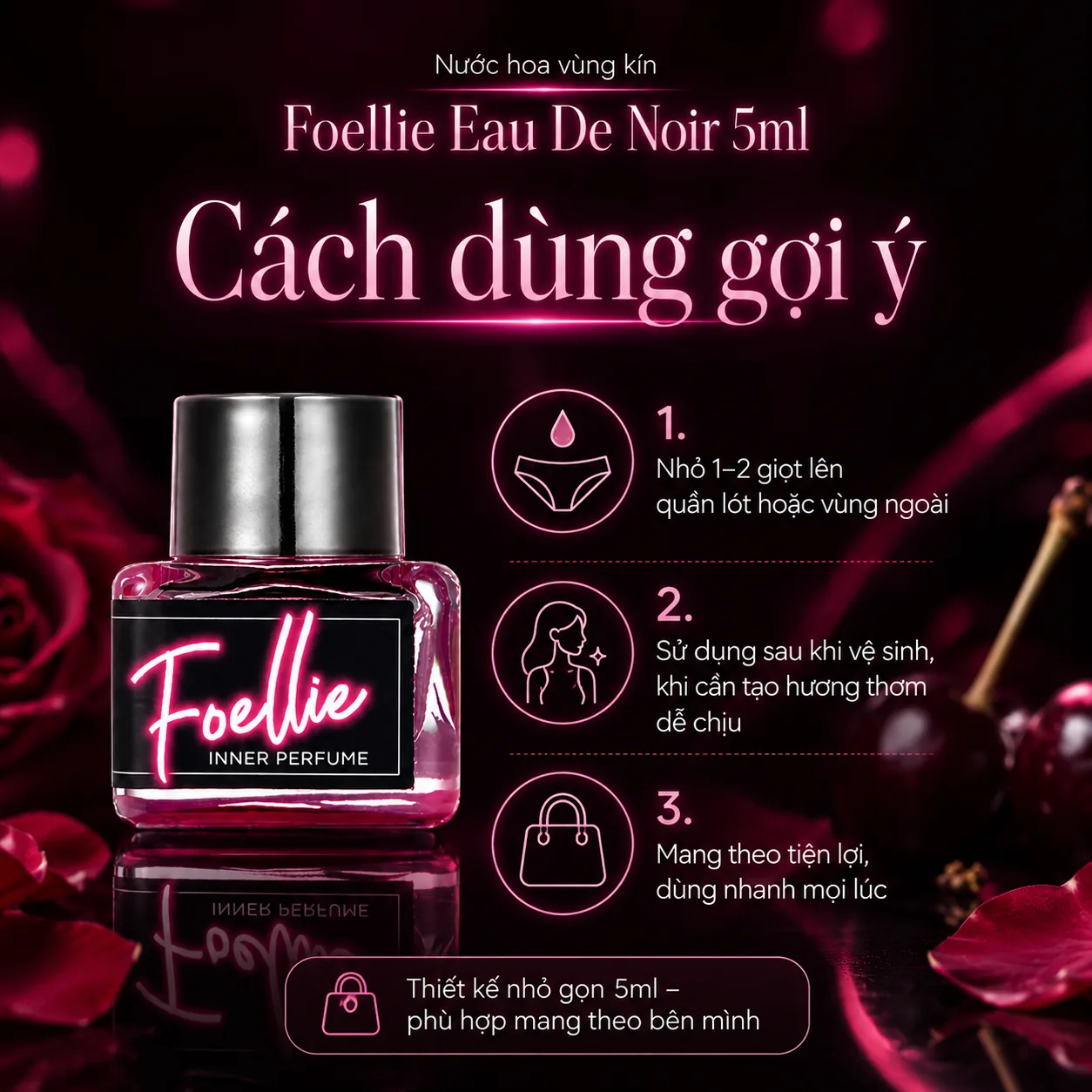 Nước hoa vùng kín Foellie Eau De Noir 5ml 5