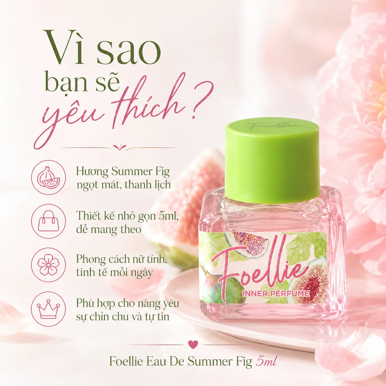 Nước hoa vùng kín Foellie Eau De Summer Fig 5ml 5