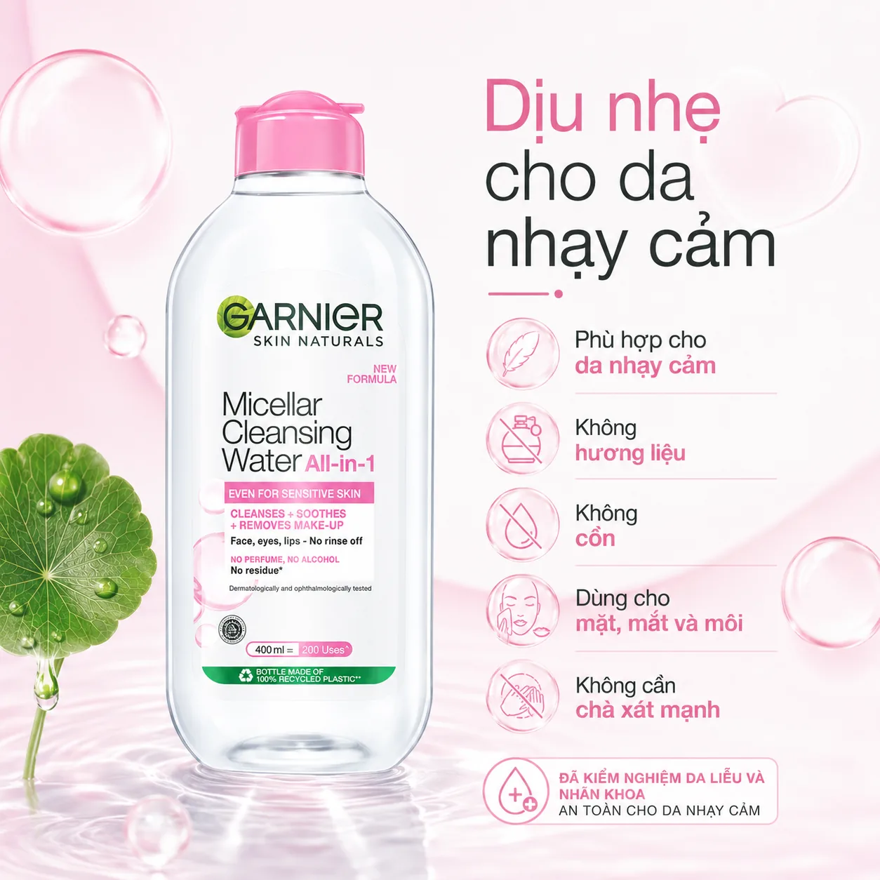 Nước tẩy trang Garnier Micellar Cleansing Water For Sensitive Skin 400ml 3