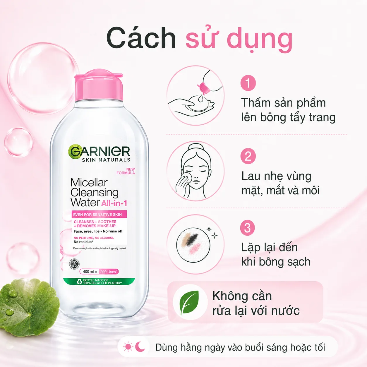 Nước tẩy trang Garnier Micellar Cleansing Water For Sensitive Skin 400ml 4