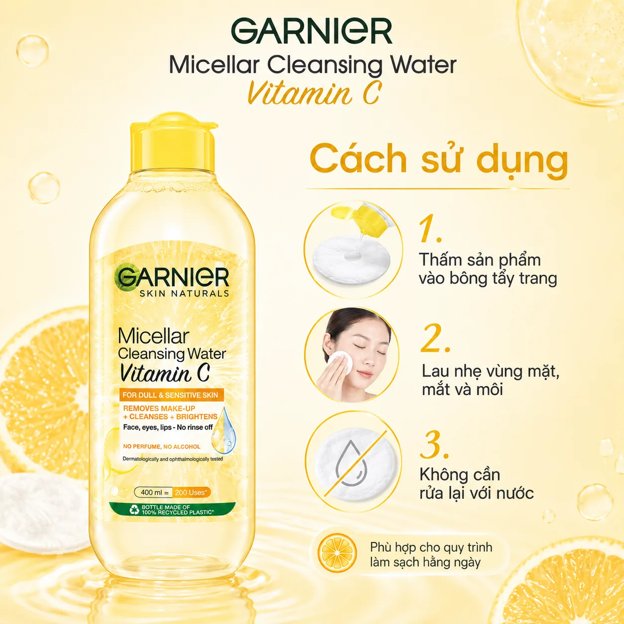 Nước tẩy trang Garnier Micellar Cleansing Water Vitamin C 400ml 4