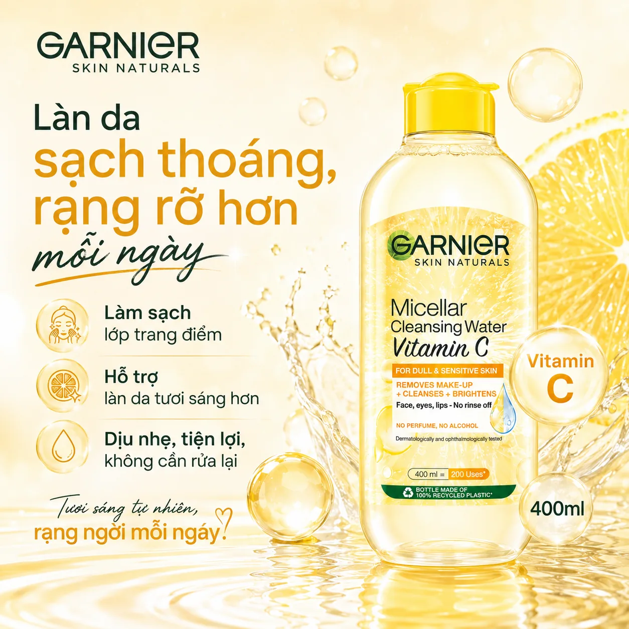 Nước tẩy trang Garnier Micellar Cleansing Water Vitamin C 400ml 5