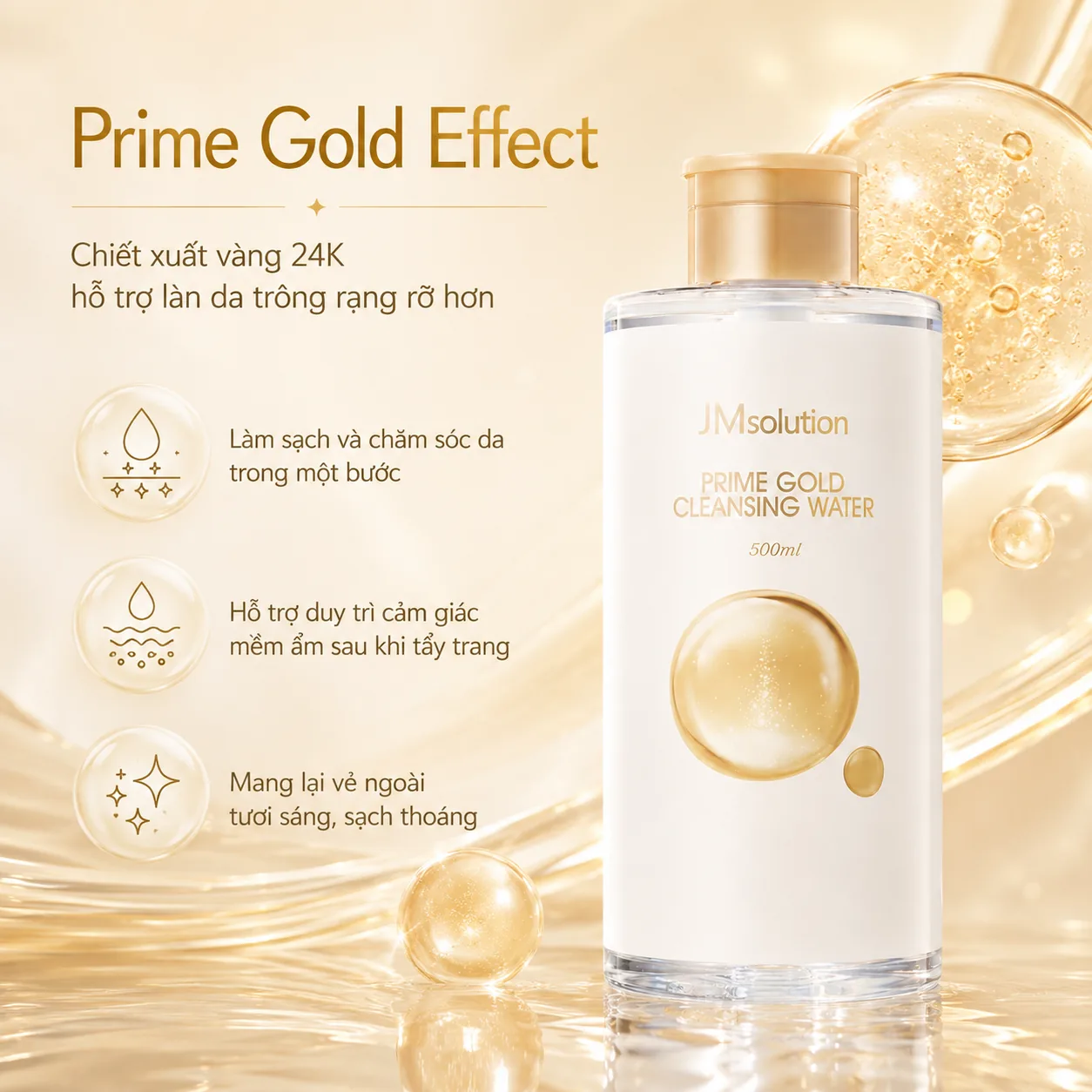 Nước tẩy trang JMsolution Prime Gold Cleansing Water 500ml 3