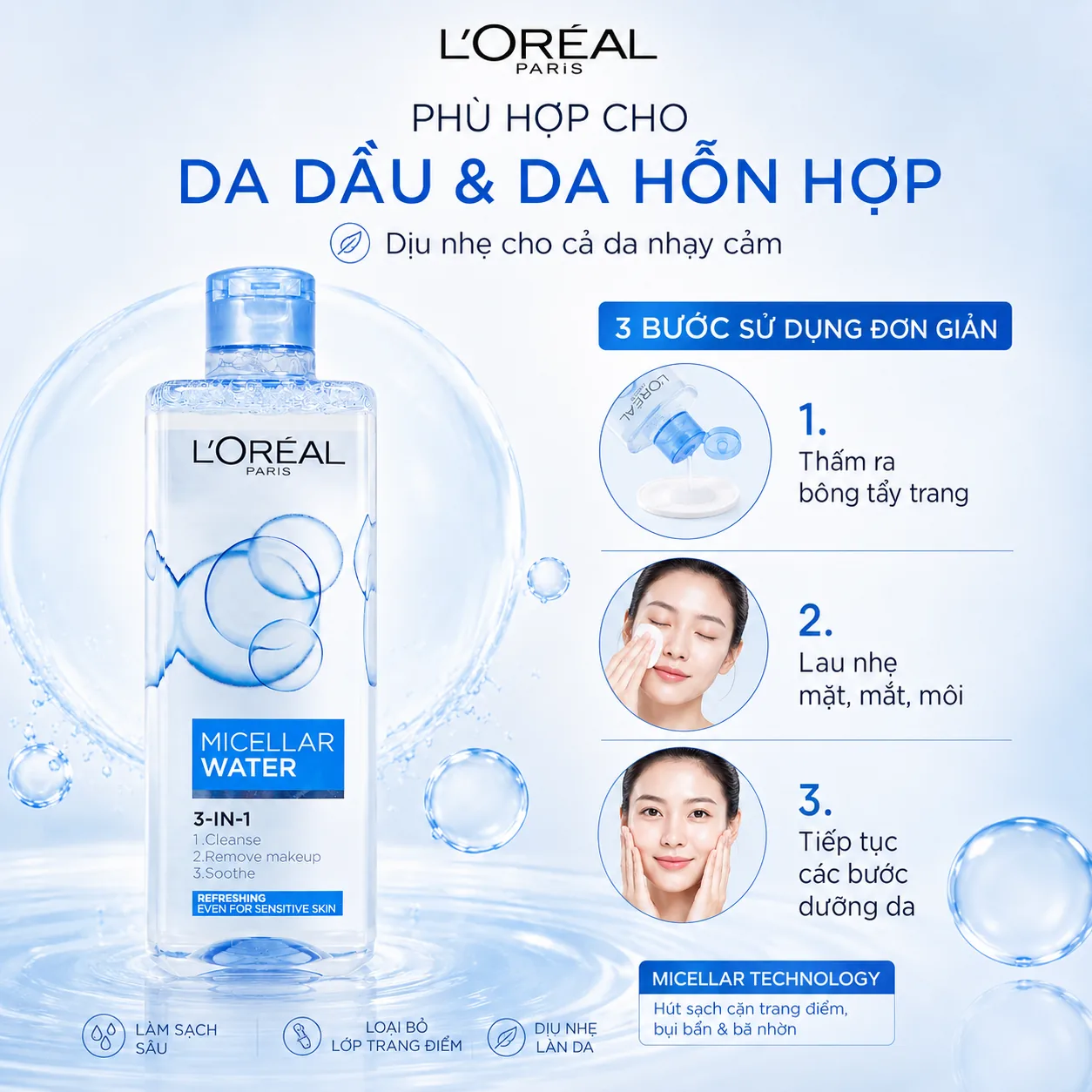 Nước tẩy trang L'Oréal Paris Micellar Water Refreshing 400ml 4