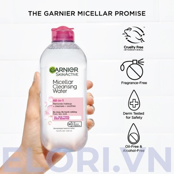 Nước Tẩy Trang Garnier Dành Cho Da Nhạy Cảm 4 Nước Tẩy Trang Garnier Hồng Dành Cho Da Nhạy Cảm Micellar Cleansing Water All-in-1