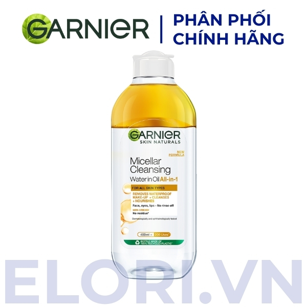 Nước Tẩy Trang Garnier Dành Cho Da Khô & Trang Điểm 1 Nước Tẩy Trang Garnier Trắng Dành Cho Da Khô & Trang Điểm