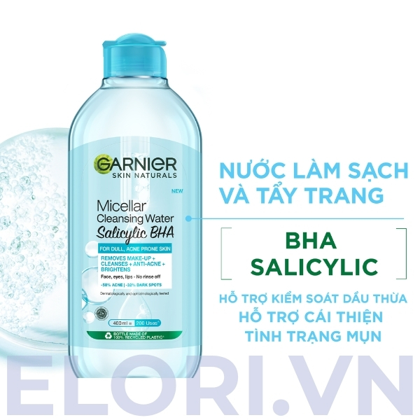 Nước Tẩy Trang Garnier Cho Da Dầu & Mụn 2 Nước Tẩy Trang Garnier Xanh Cho Da Dầu Và Mụn