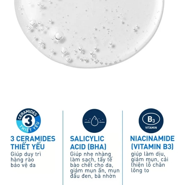 Sữa Rửa Mặt CeraVe Hỗ Trợ Tẩy Da Chết - SA Smoothing Cleanser 2 Sữa rửa mặt Cerave Renewing SA Cleanser hỗ trợ tẩy da chết