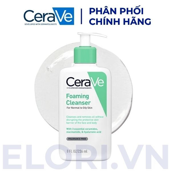 Sữa Rửa Mặt CeraVe Dành Cho Da Thường & Da Dầu - Foaming Cleanser 1 Sữa rửa mặt Cerave dành cho da thường & da dầu