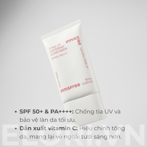 Kem Chống Nắng Innisfree Nâng Tông Mỏng Nhẹ, Giúp Da Căng Mướt - Tone Up Watering Sunscreen 2 Kem Chống Nắng Innisfree Nâng Tông Mỏng Nhẹ, Giúp Da Căng Mướt