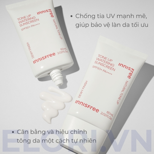 Kem Chống Nắng Innisfree Nâng Tông Mỏng Nhẹ, Giúp Da Căng Mướt - Tone Up Watering Sunscreen 3 Kem Chống Nắng Innisfree Nâng Tông Mỏng Nhẹ, Giúp Da Căng Mướt
