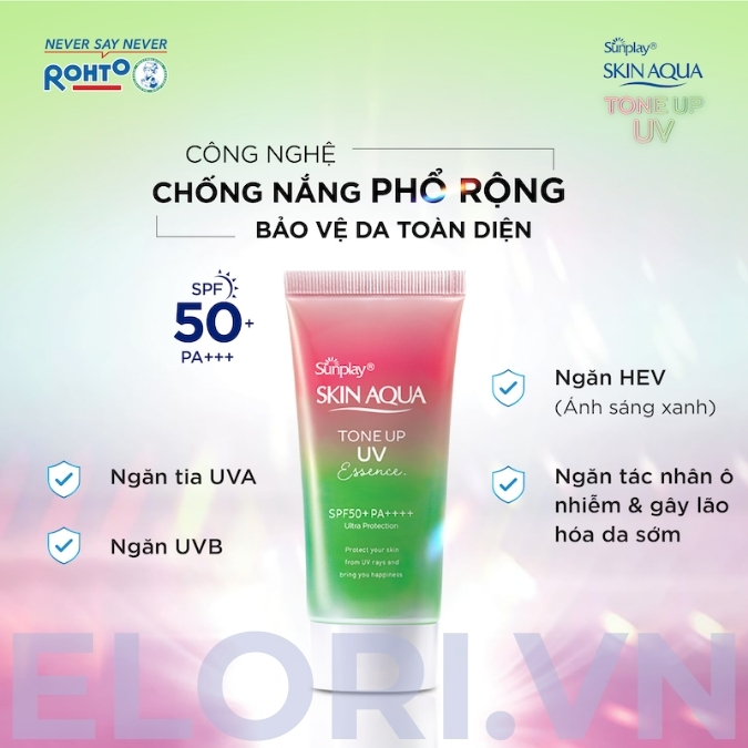 Kem Chống Nắng Skin Aqua Hồng - Tone Up UV Essence Rose 3 Kem Chống Nắng Skin Aqua Hồng - Tone Up UV Essence Rose