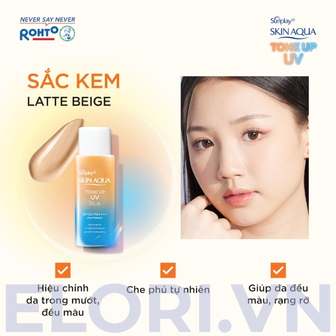 Sữa Chống Nắng Skin Aqua Cam – Tone Up UV Milk Latte Beige 5 Sữa Chống Nắng Skin Aqua Cam – Tone Up UV Milk Latte Beige