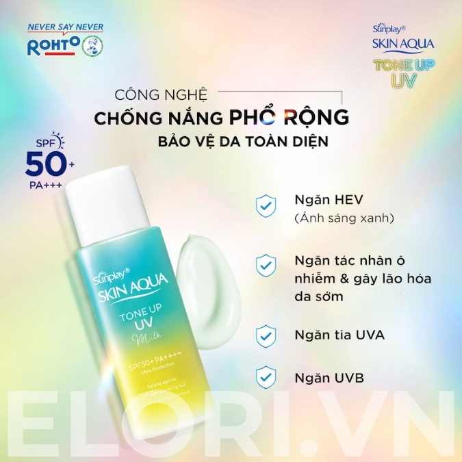Sữa Chống Nắng Skin Aqua Xanh Bạc Hà – Tone Up UV Milk Mint Green 3 Sữa Chống Nắng Skin Aqua Xanh Bạc Hà – Tone Up UV Milk Mint Green