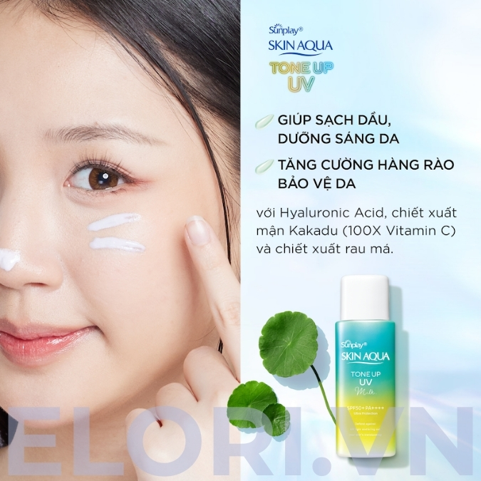 Sữa Chống Nắng Skin Aqua Xanh Bạc Hà – Tone Up UV Milk Mint Green 5 Sữa Chống Nắng Skin Aqua Xanh Bạc Hà – Tone Up UV Milk Mint Green